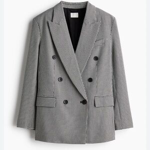 Women's Black and White Houndstooth Blazer